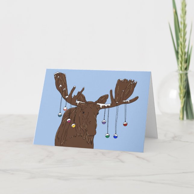 Carte Joyeux orignal de Noël (Devant)