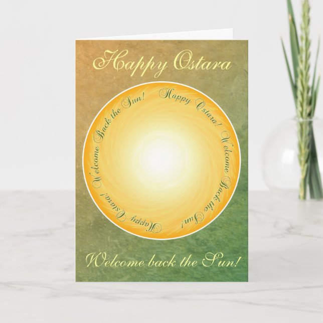 Carte Joyeux Ostara ! Bienvenue au Soleil ! (Devant)
