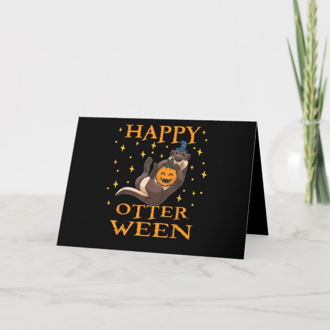 Carte Joyeux Otterween Costume de loutre de mer mignonne (Devant)