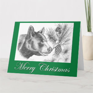 Carte Joyeux Ours Noir Noël