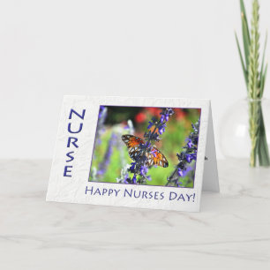 Carte Joyeux papillon et fleurs de la Journée des infirm