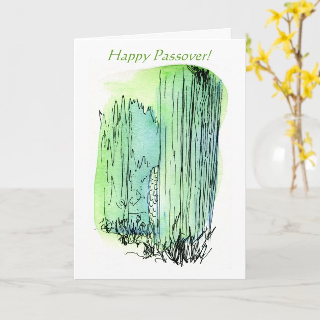 Carte Joyeux Pâque Chag Pesach Someach (Fleur jaune)