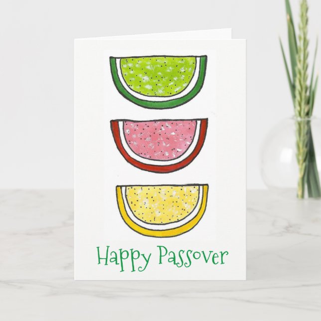 Carte Joyeux Pâque Fruit Slice Jellies Jelly Candy (Devant)