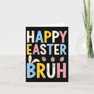 Carte Joyeux Pâques Bruh mème Funny Bunny Bro Ados garço