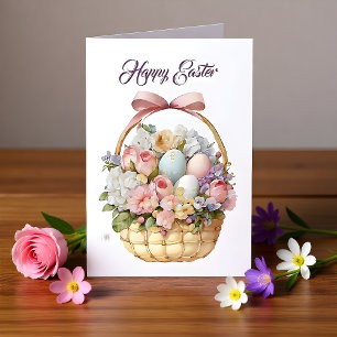 Carte Joyeux Pâques floral 