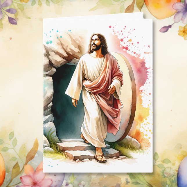 Carte Joyeux Pâques | Il est ressuscité Jésus (Créateur téléchargé)
