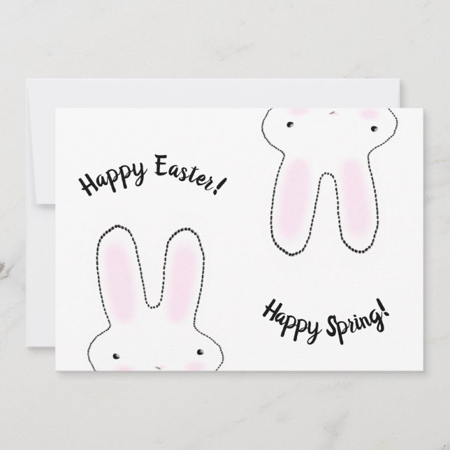 Carte Joyeux Pâques Joyeux Printemps mignon lapin drôle  (Devant)