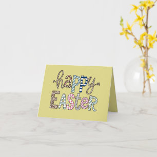 Carte Joyeux Pâques mignonne lapin floral Leopard de pri