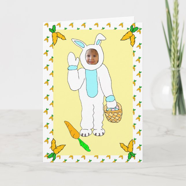 Carte Joyeux Pâques Photo personnalisée Lapin de Pâques (Devant)