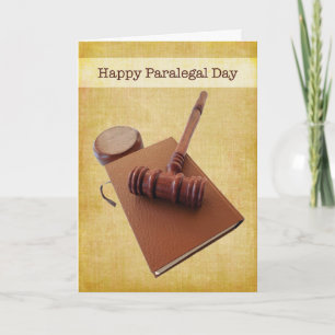 Carte Joyeux Paralegal Day Gavel & Book sur Brown