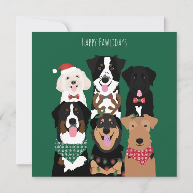 Carte Joyeux Pawlidays Noël mignon (Devant)