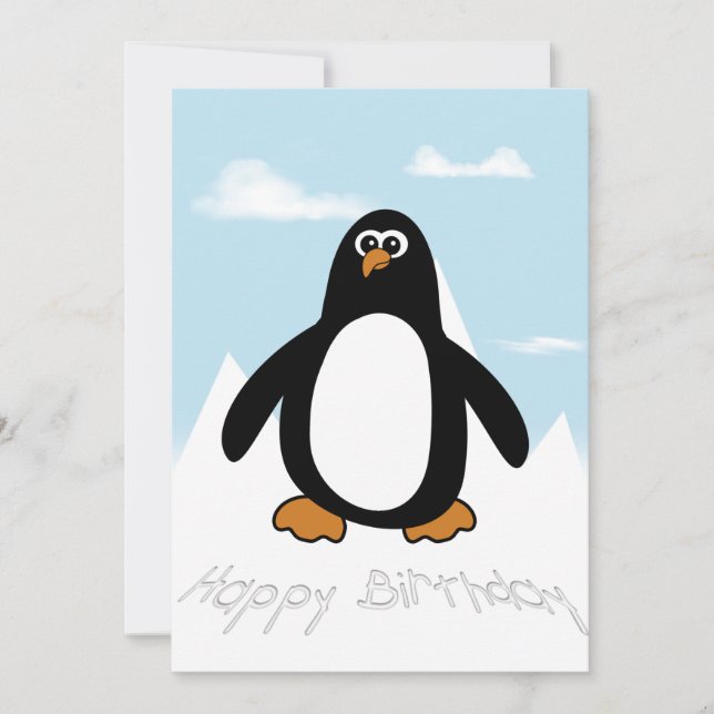 Carte Joyeux Penguin d'anniversaire (Devant)