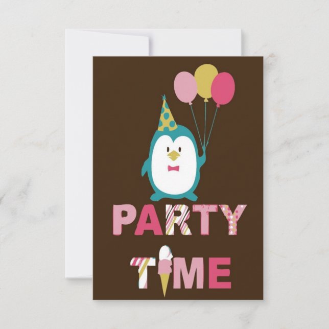 Carte Joyeux Penguin d'anniversaire (Devant)