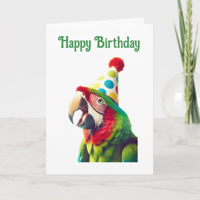 Carte Joyeux perroquet d'anniversaire (Devant)