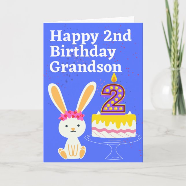 Carte Joyeux petit-fils du 2e anniversaire (Devant)