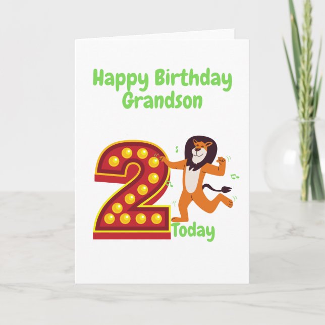 Carte Joyeux petit-fils du 2e anniversaire (Devant)