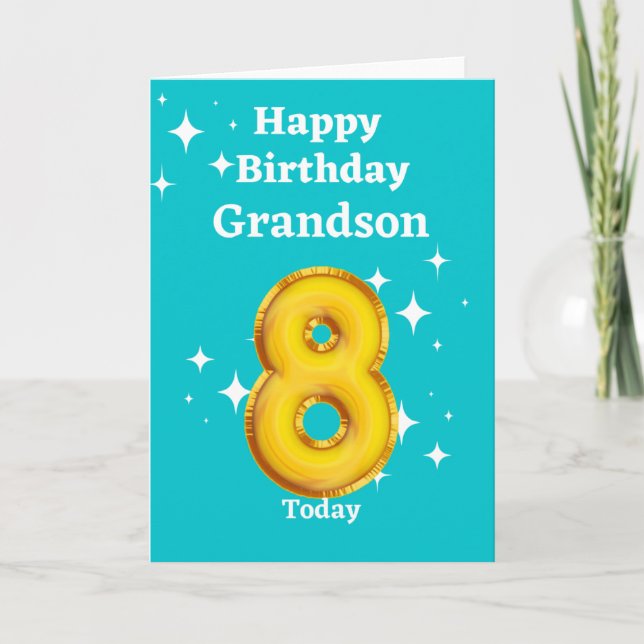 Carte Joyeux petit-fils du 8e anniversaire (Devant)