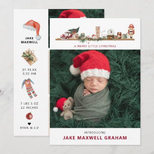 Carte Joyeux petit Noël Annonce de naissance