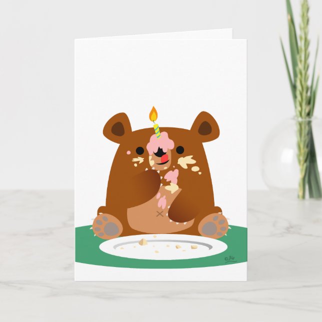 Carte Joyeux petit ours d'anniversaire ! (Devant)