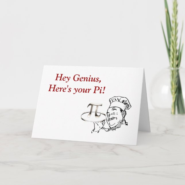 Carte Joyeux Pi Day avec chef et tarte (Devant)