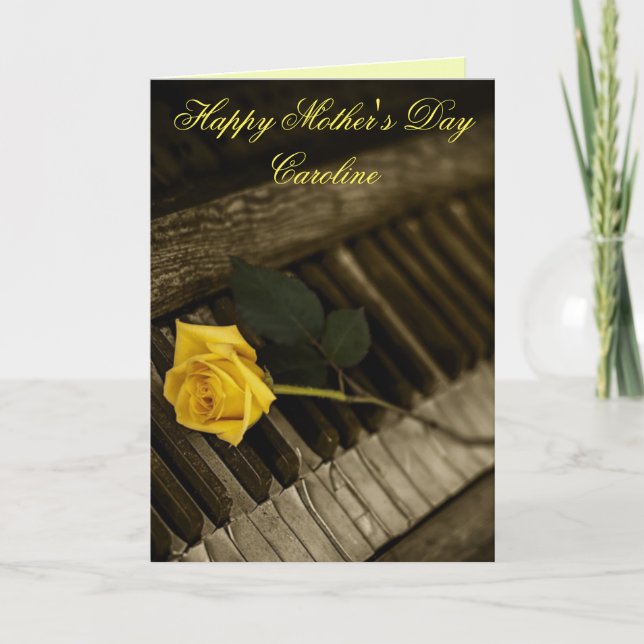 Carte Joyeux Piano de la Fête des Mères (Devant)
