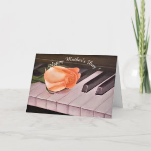 CARTE JOYEUX PIANO DE LA JOURNÉE DE LA MÈRE