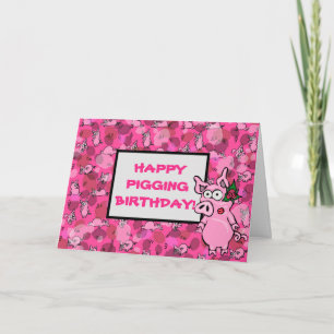 Carte Joyeux Pigging Anniversaire Drôle Votre Propre Mes