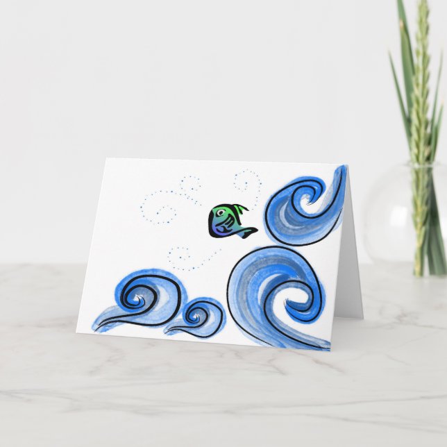 Carte Joyeux poisson bondissant (Devant)