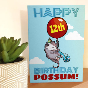 Carte Joyeux Possum d'anniversaire ! Ajouter votre âge O