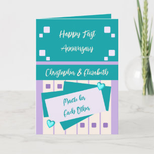 Carte Joyeux premier anniversaire ajouter des noms turqu