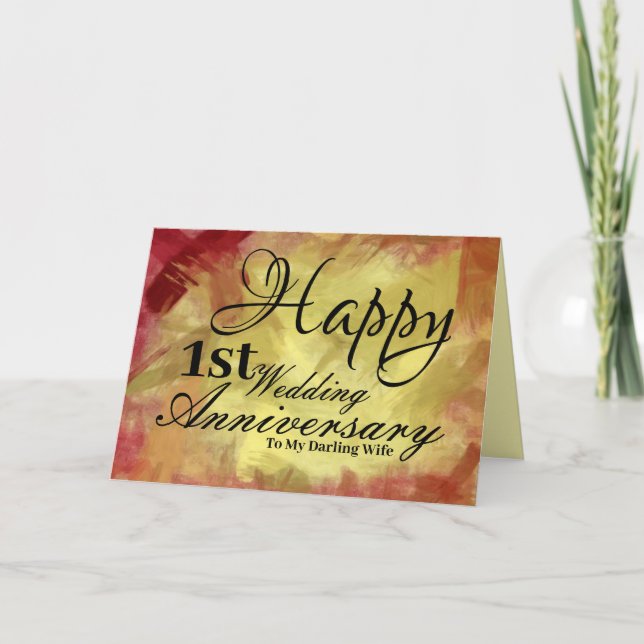 Carte Joyeux premier anniversaire de Mariage à ma femme (Devant)