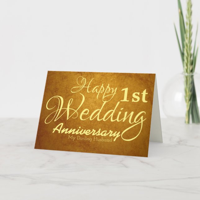 Carte Joyeux premier anniversaire de Mariage à mon mari (Devant)