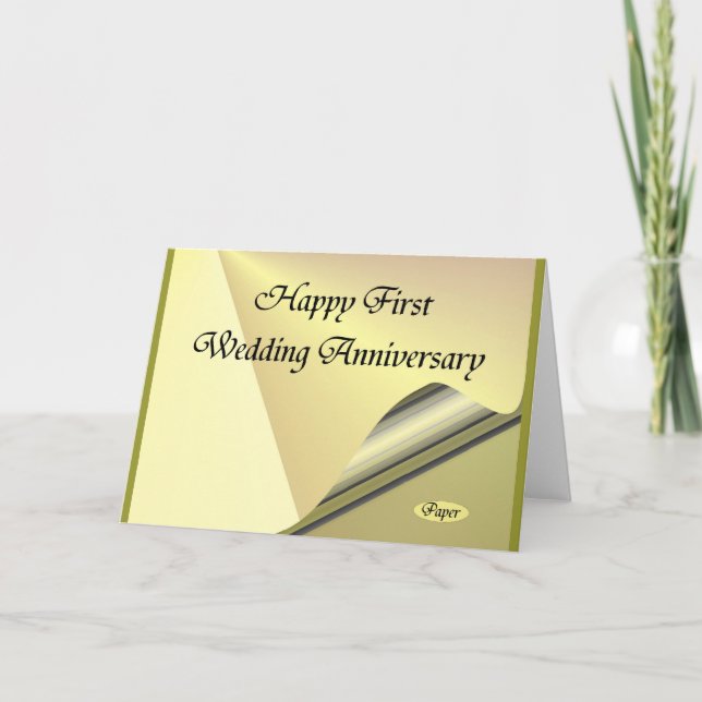 Carte Joyeux premier anniversaire de mariage en papier (Devant)