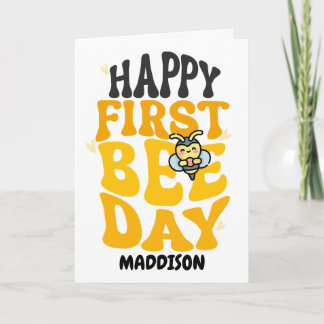 Carte Joyeux premier jour de l'abeille 1er anniversaire 