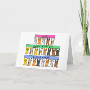 Carte Joyeux premier jour de retour à l'école Cartoon Ch