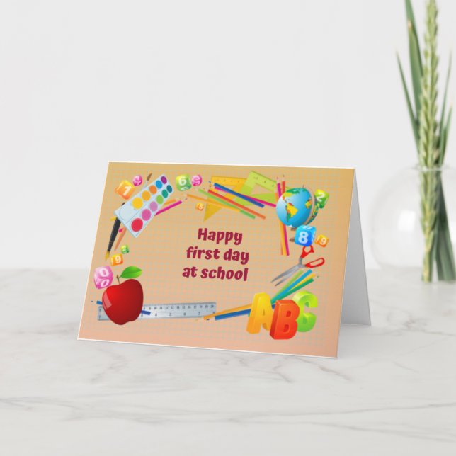 Carte Joyeux premier jour d'école (Devant)