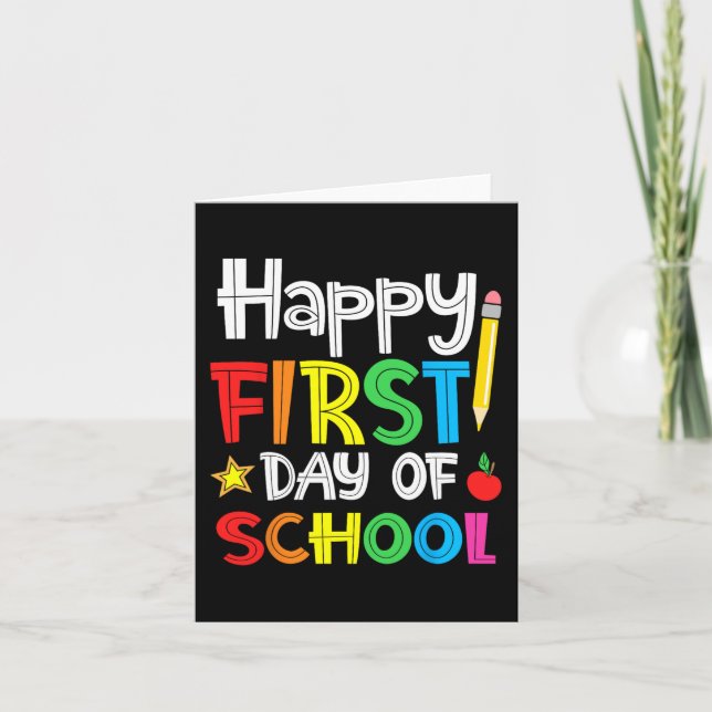 Carte Joyeux premier jour d'école Bienvenue à l'école (Devant)