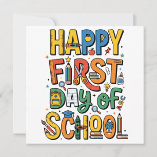 Carte Joyeux Premier Jour D'École   Retour À L'École