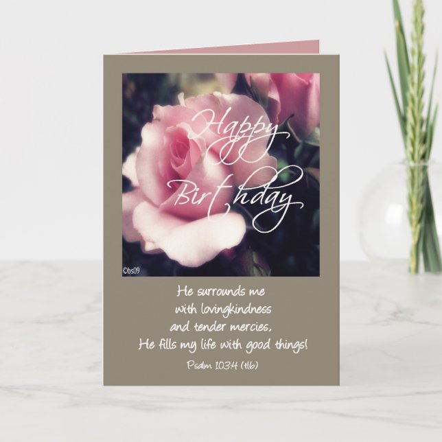 Carte joyeux psaume d'anniversaire 103:4 (Devant)