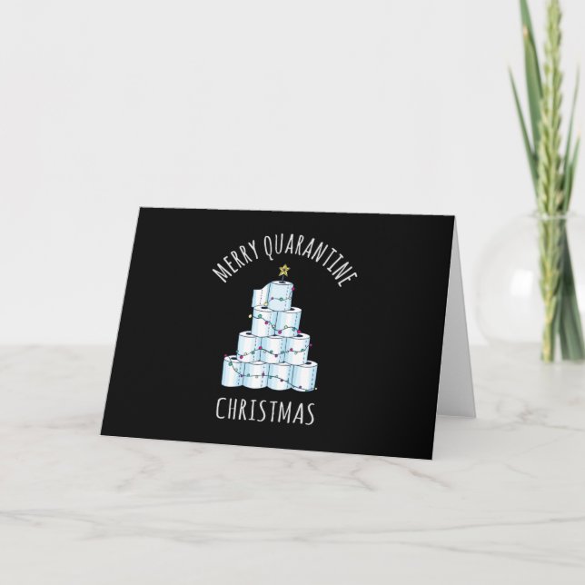 Carte Joyeux Quarantaine Arbre de Noël Papier toilette (Devant)