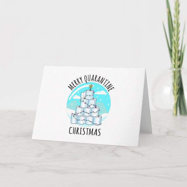 Carte Joyeux Quarantaine Arbre de Noël Papier toilette (Devant)