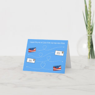 Carte Joyeux Quart de juillet à travers les kilomètres