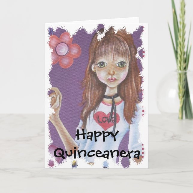 CARTE JOYEUX QUINZIÈME ANNIVERSAIRE (Devant)