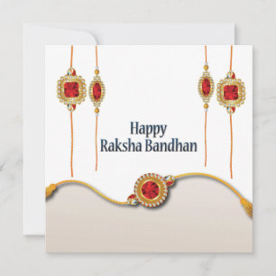 Carte Joyeux Raksha Bandhan, pierre rouge