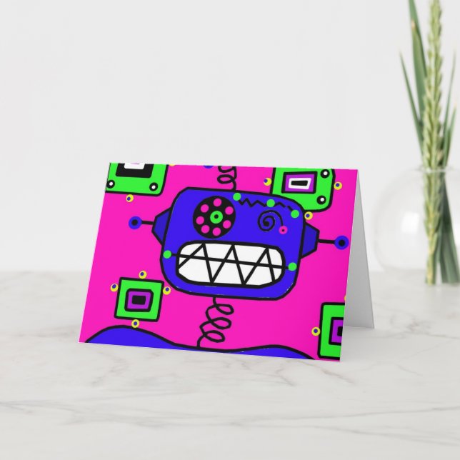 Carte Joyeux robot d'anniversaire (Devant)