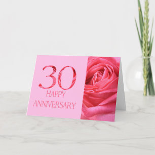 Carte Joyeux roses du 30e anniversaire