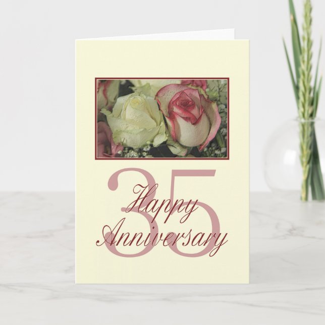 Carte Joyeux roses du 35e anniversaire (Devant)