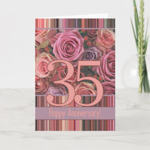 Carte Joyeux roses du 35e anniversaire