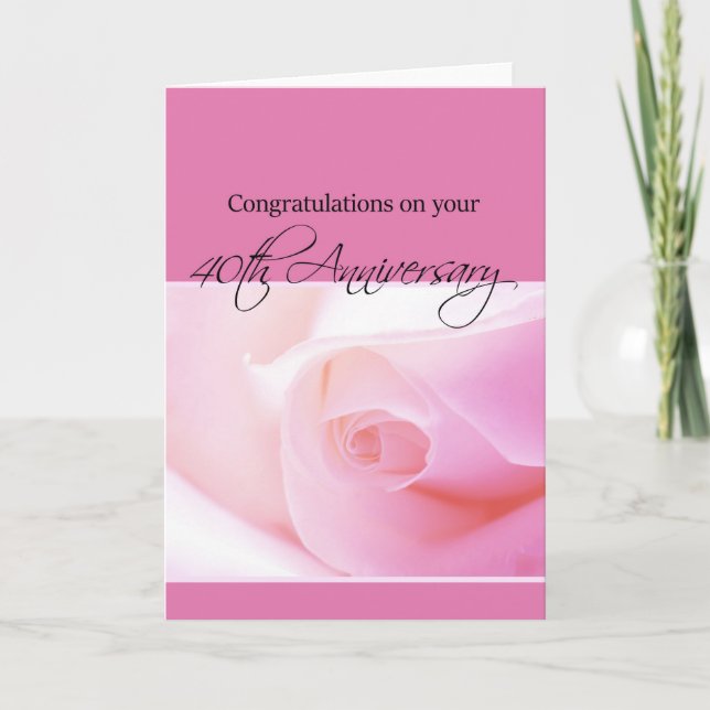 Carte Joyeux roses du 40e anniversaire (Devant)
