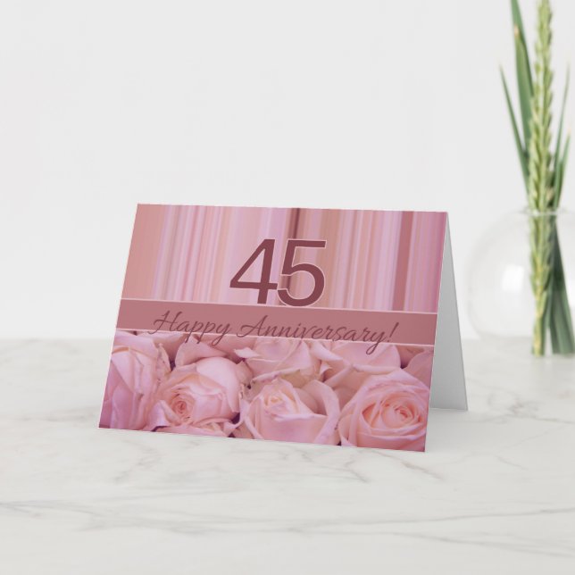 Carte Joyeux roses du 45e anniversaire (Devant)